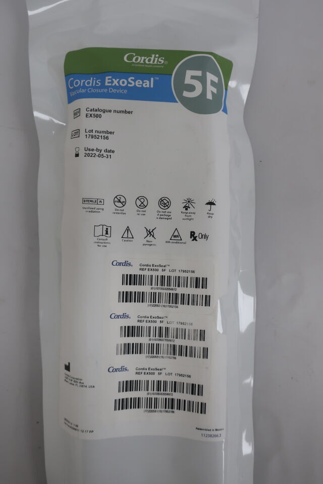 EX500 - CORDIS - ExoSeal Vascular Closure Device, 5F, (EA) - ( Expiry Date: 2025-04-30 )