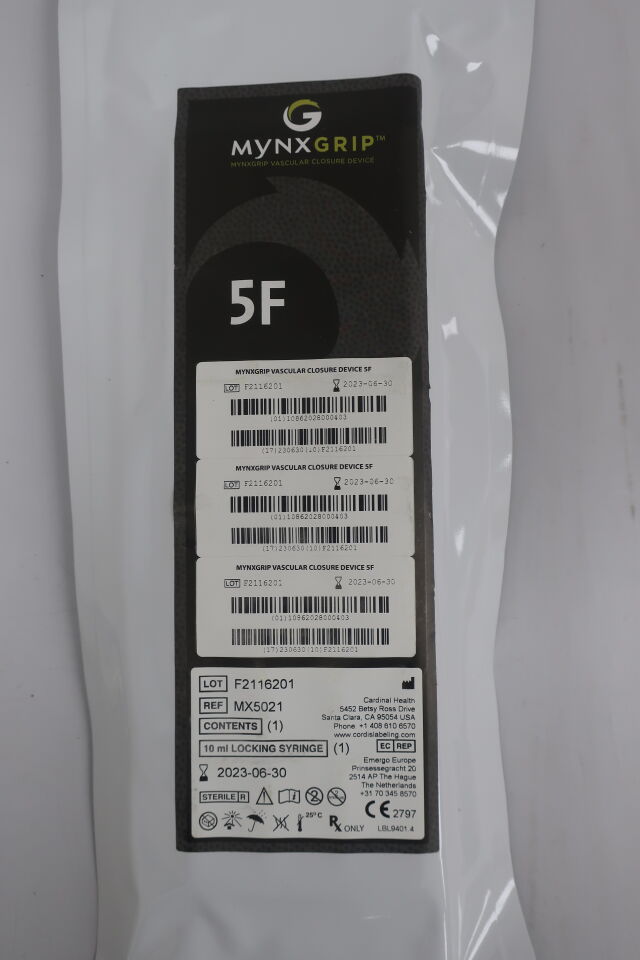 MX5021 - CORDIS - MynxGrip 5F Vascular Closure Device, (EA) - ( Expiry Date: 2025-09-30 )