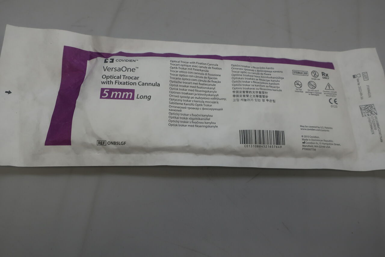 ONB5LGF - COVIDIEN - VersaOne Optical Trocar with Fixation Cannula, 5 mm Size, 150 mm Length, (EA) - ( Expiry Date: 2025-04-30 )