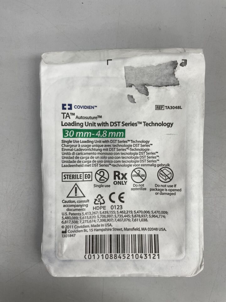 TA3048L - COVIDIEN - TA Autosuture Loading Unit with DST Series Technology, 30-4.8mm, Reload, (EA) - ( Expiry Date: 2025-06-30 )