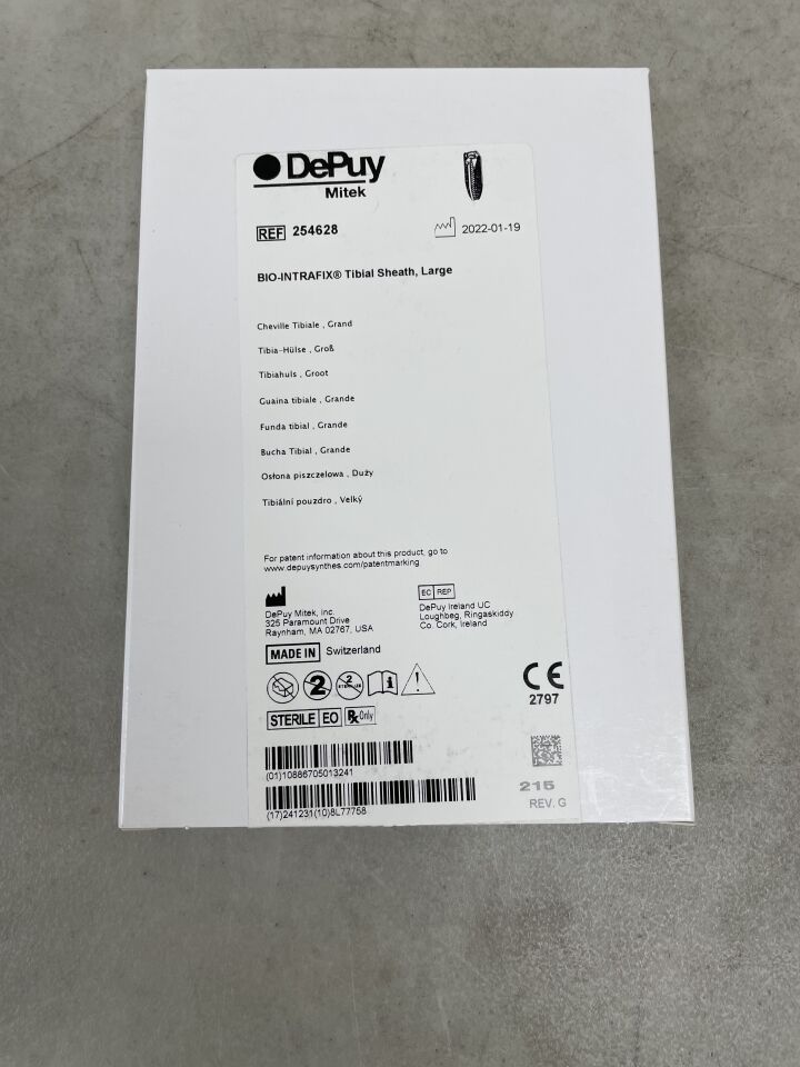 254628 - DEPUY - Biointrafix Bioabsorbable TCP/PLA Tibial Sheath, Large, (BX/1) - ( Expiry Date: 2024-12-31 )