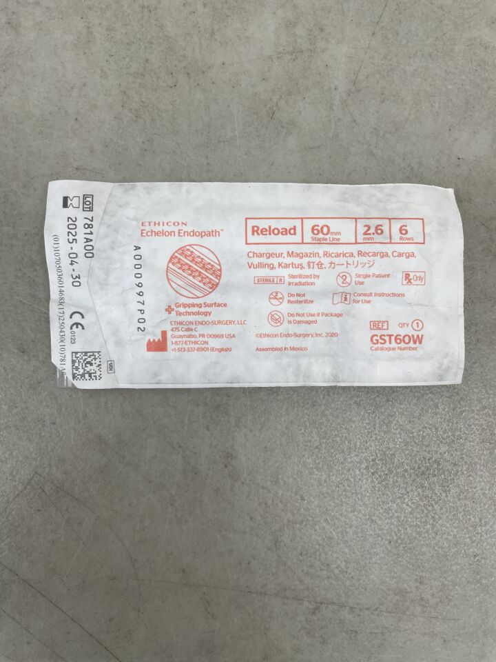 GST60W - ETHICON - Echelon Endopath Stapler Reload with Gripping Surface Technology, White, 2.6 Open x 1 mm Closed Height, (EA) - ( Expiry Date: 2025-04-30 )