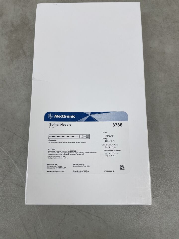 8786 - MEDTRONIC - Spinal Needle, 9.1cm, (BX/1) - ( Expiry Date: 2025-12-14 )