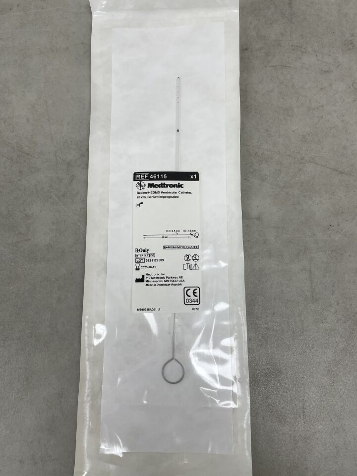 46115 - MEDTRONIC - Becker EDMS Ventricular Catheter, Barium, 20cm, (EA) - ( Expiry Date: 2025-10-11 )