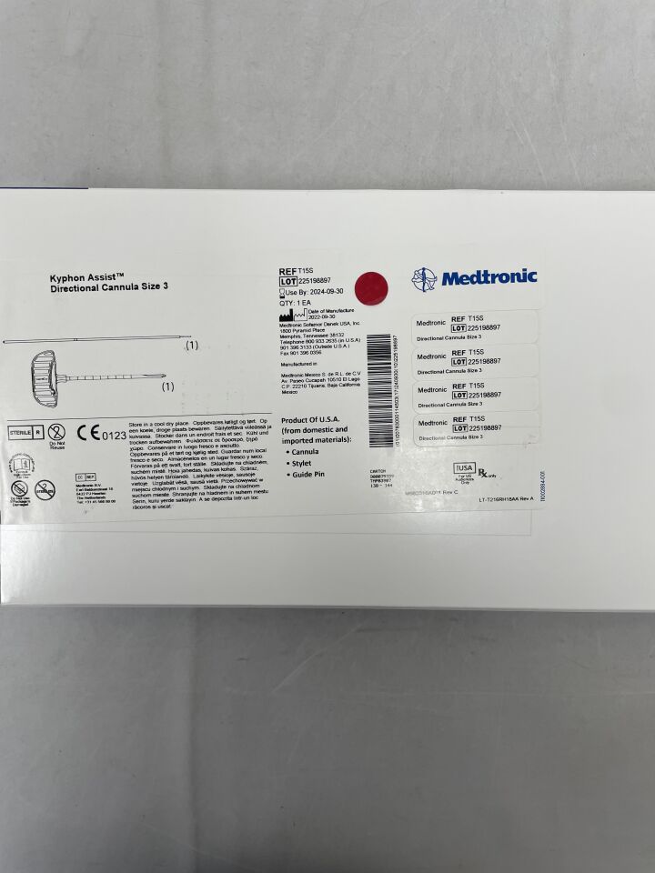 T15S - MEDTRONIC - Kyphon Assist Directional Cannula, Size 3, (BX/1) - ( Expiry Date: 2025-07-26 )
