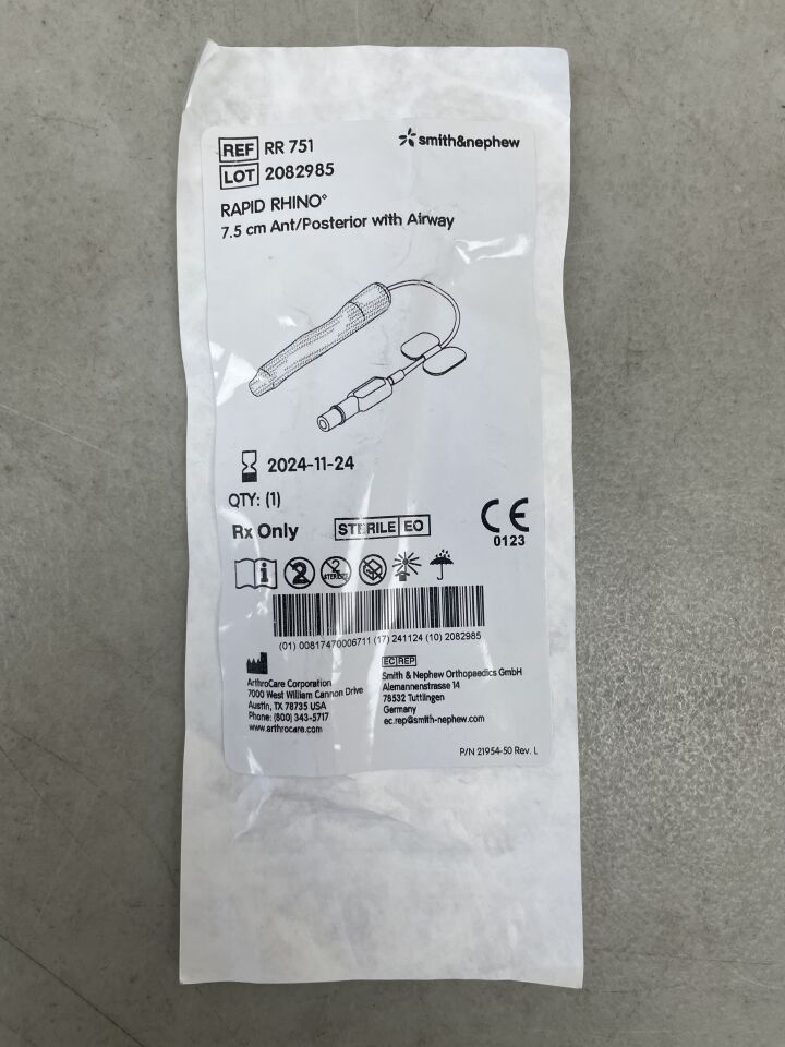RR751 - SMITH & NEPHEW - Rapid Rhino 7.5cm Inflatable Unilateral with Airway, (EA) - ( Expiry Date: 2024-11-24 )