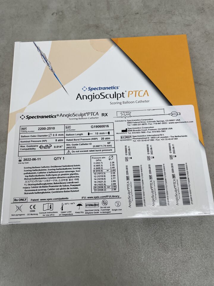 2216-30100 - SPECTRANETICS - AngioSculpt OTW PTA Scoring Balloon Catheter with HydroCross Coating - 3.0mm x 100mm x 155cm, (BX/1) - ( Expiry Date: 2021-09-16 )