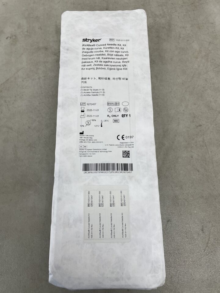 1025-011-000 - STRYKER - AVAflex Curved Needle Kit 11G, (EA) - ( Expiry Date: 2025-11-01 )