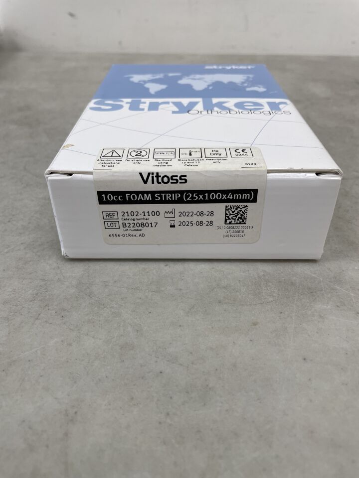 2102-1100 - STRYKER - Vitoss Foam Strip 10cc, 25 x 100 x 4mm, (BX/1) - ( Expiry Date: 2025-08-28 )