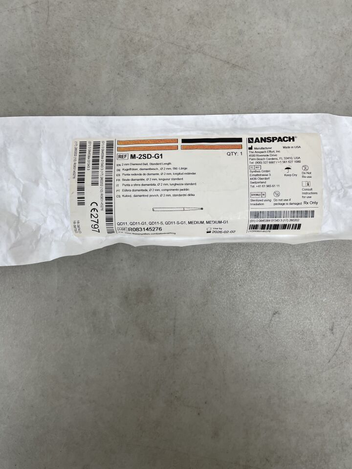 M-2SD-G1 - ANSPACH - Fresa de corte de bola de diamante, 2 mm de diámetro, (unidades) - (Fecha de caducidad: 02/02/2026)