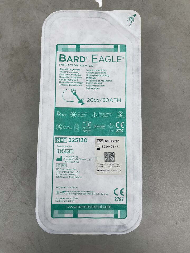 325130 - BARD - Dispositivo de inflado Eagle de 20 cc (unidades) - (Fecha de caducidad: 31/03/2026)