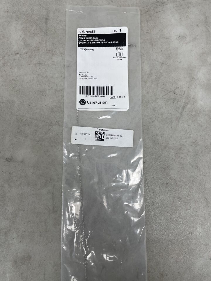 NA851 - CAREFUSION - Affinity GIGLI WIRE SAW LOOPS ON BOTH ENDS OVERALL LENGTH 19-5/8 inches 49.8CM, (EA) - ( Expiry Date: 2099-12-31 )