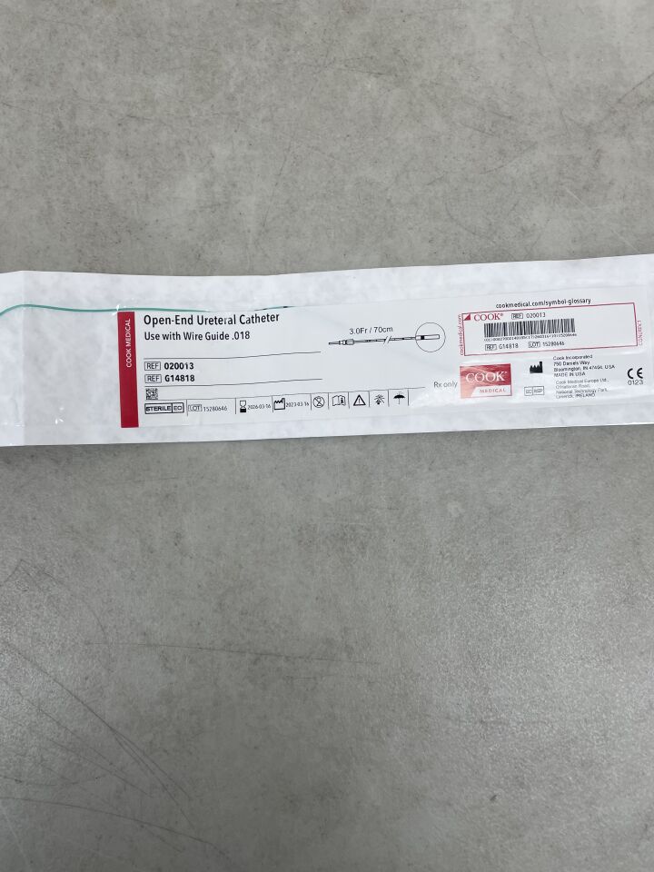 G14818 - COOK - 開口式輸尿管導管，3Fr x 70cm，（EA）-（有效期至：2026-03-16）