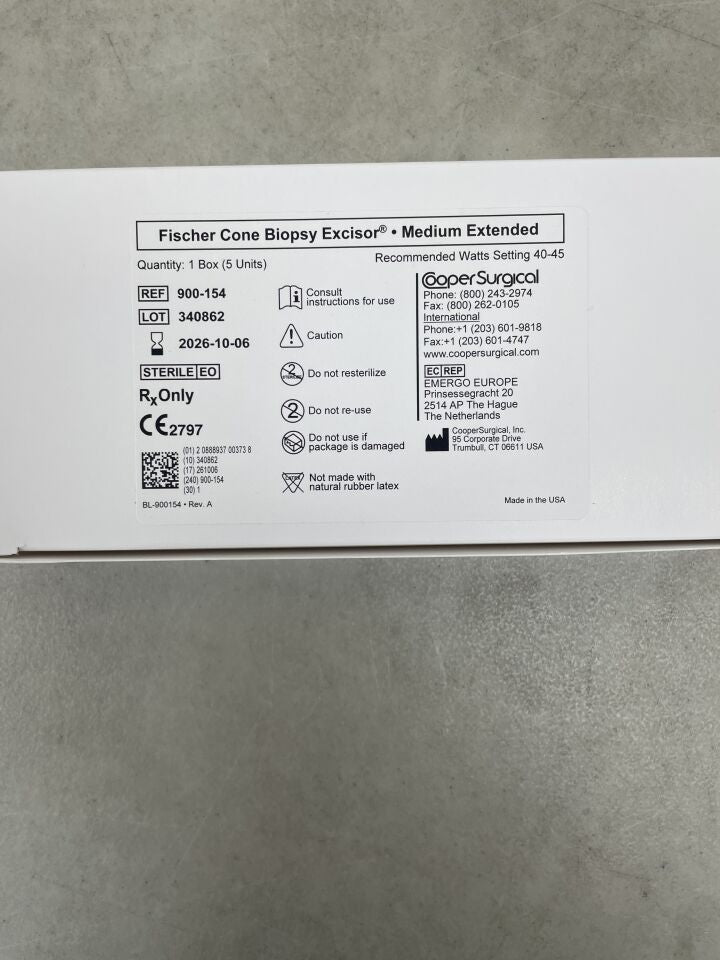 900-154 - COOPER SURGICAL - Excisor de biopsia de cono Fischer, mediano, extendido (Caja/5) - (Fecha de caducidad: 06/10/2026)