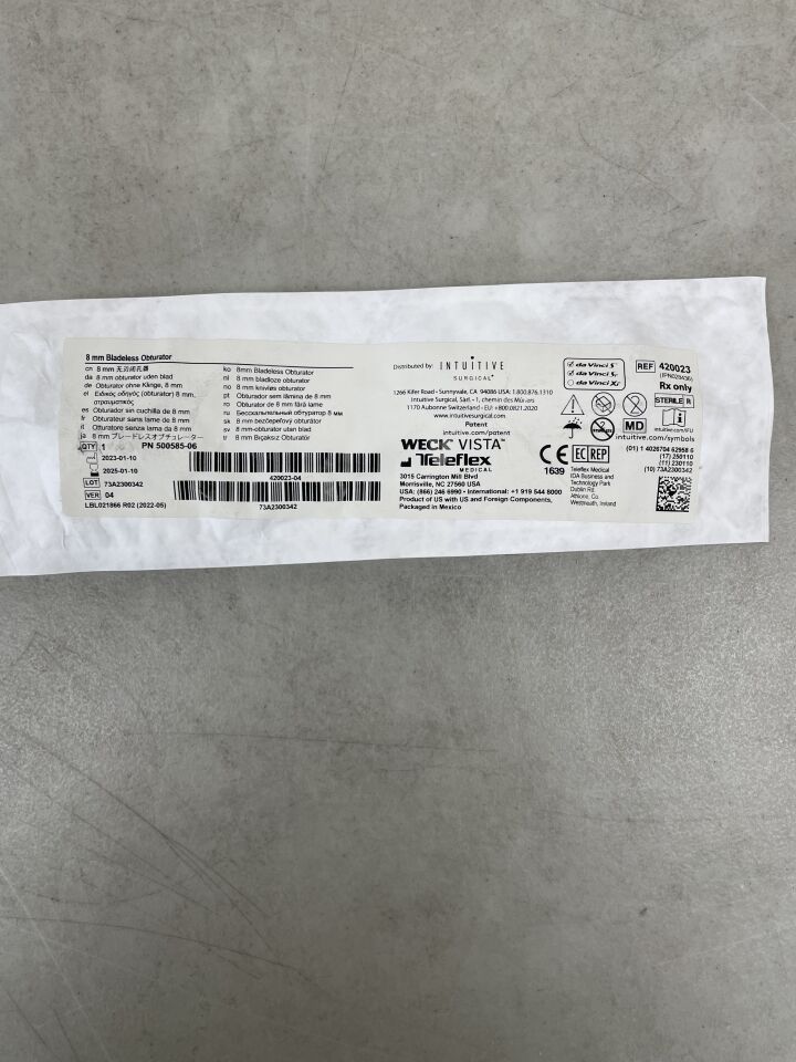 420023 - TELEFLEX - Weck Vista Disposable Laparoscopic Access Bladeless Obturator, 8 mm Size, (EA) - ( Expiry Date: 2025-01-10 )