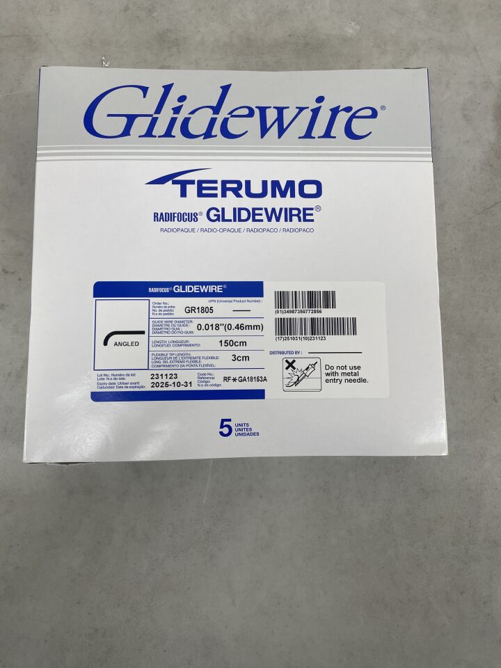 GR1805 - TERUMO - Radifocus Glidewire - Angled - .018" x 150cm x 3cm
, () - ( Expiry Date: 2025-10-31 )