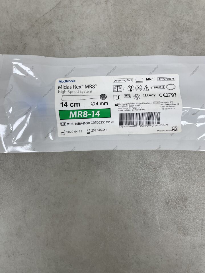 MR8-14BA40DC  -  MEDTRONIC  -  Midas Rex MR8 Ball Diamond Coarse Cutting Burr, 4 mm Head Diameter, 14 cm Shaft Length , ( EA )  -  ( Expiry Date : 2027-04-10 )