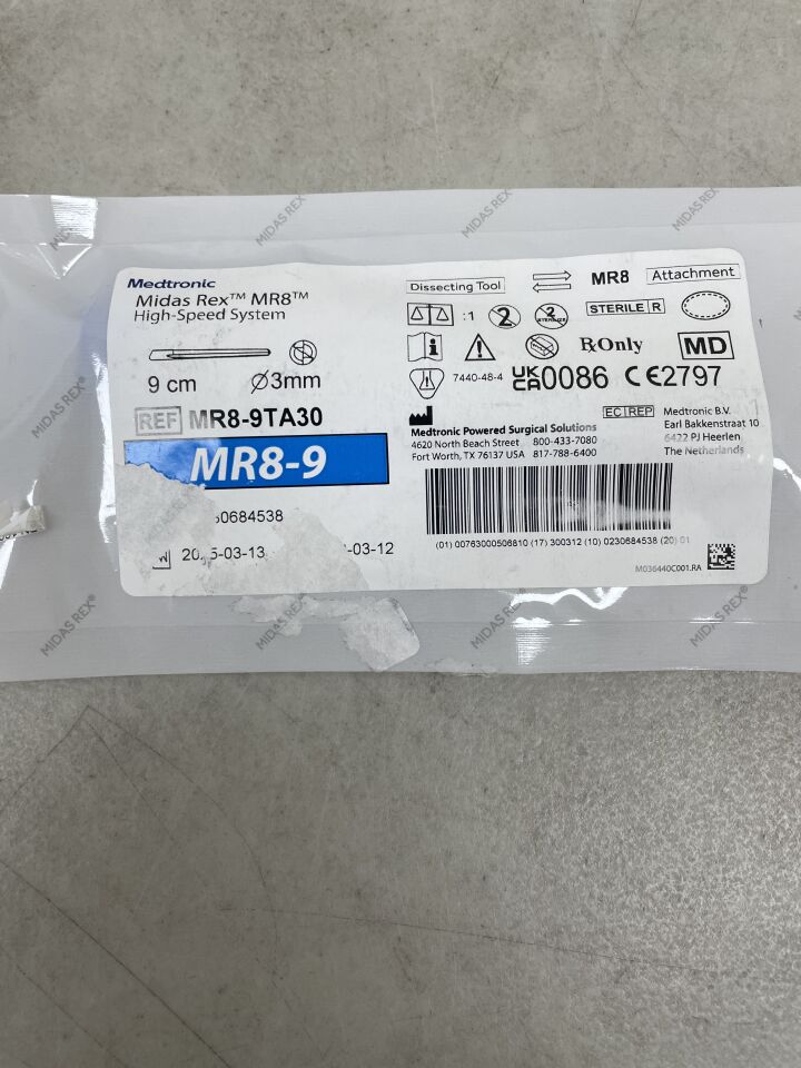 MR8-9TA30  -  MEDTRONIC  -  Midas Rex MR8, Tapered 9cm, 3mm , ( EA )  -  ( Expiry Date : 2030-03-12 )