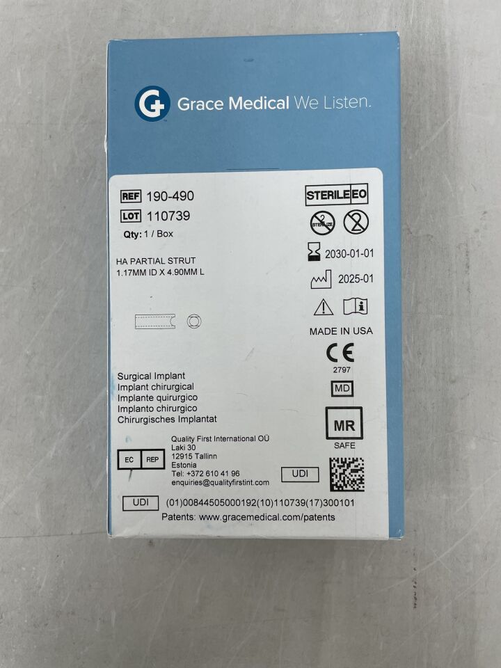 190-490 - GRACE MEDICAL - APOYO PARCIAL HA, 1,17 x 4,90 mm, (Caja/1) - (Fecha de caducidad: 01/01/2030)
