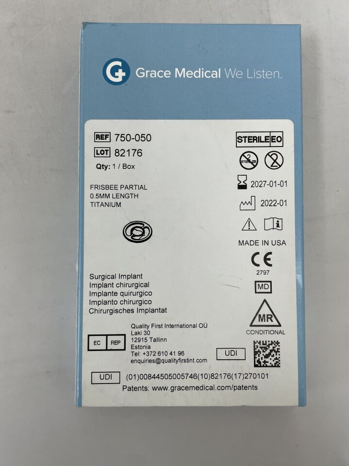 750-050 - GRACE MEDICAL - Frisbee Partial Surgical Implant 0.5mm , (EA) - ( Expiry Date: 2027-01-01 )