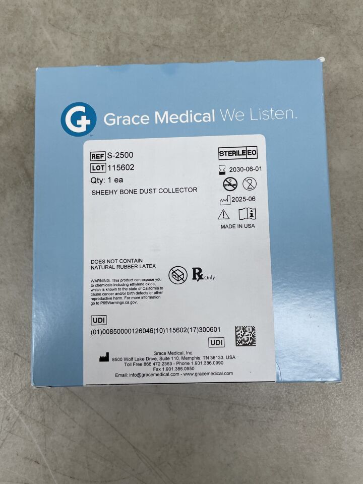 S-2500 - GRACE MEDICAL - Colector de polvo óseo Sheehy (caja/1) - (Fecha de caducidad: 01/06/2030)