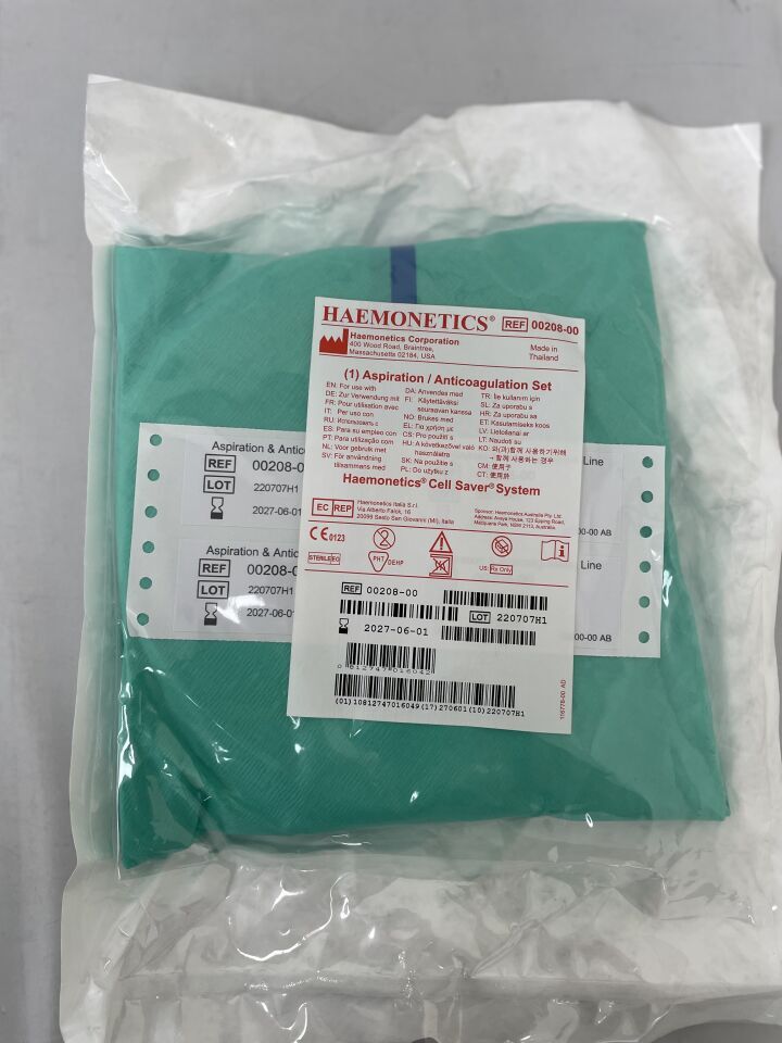 00208-00 - HAEMONETICS - Línea de aspiración y anticoagulación Cell Saver, (EA) - (Fecha de caducidad: 01/06/2027)