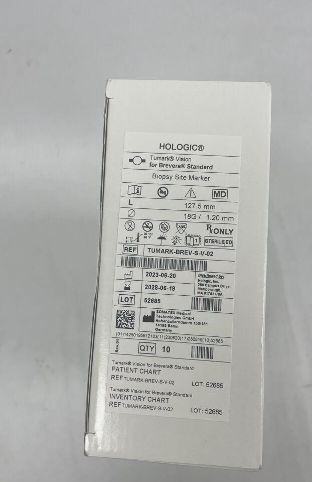 TUMARK-BREV-S-V-02  -  HOLOGIC  -  Tumark Vision for Brevera Standard, Biopsy Site Marker 127.5mm x 18g/1.20mm , ( BX/10 )  -  ( Expiry Date : 2028-06-19 )