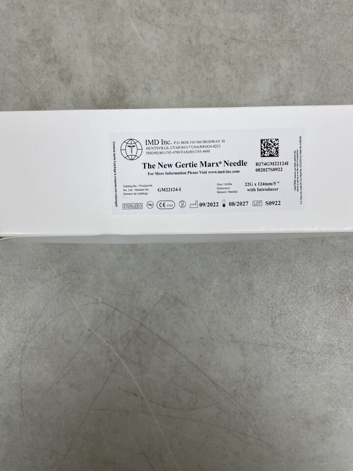 GM22124-I - IMD - Atraumatic Gertie Marx Thin Wall Needle With Introducer 22G x 124mm/5", (BX/10) - ( Expiry Date: 2027-08-01 )