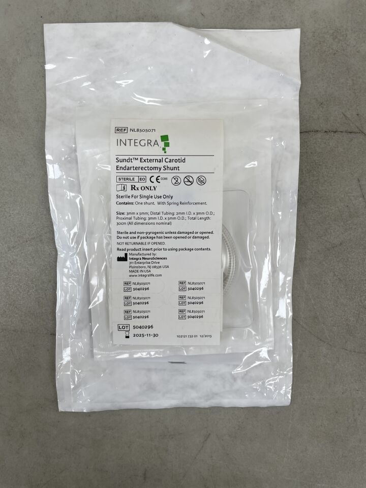 NL8505071 - INTEGRA - sundt external carotid endarterectomy shunt, loop: 3mm x 5mm, 30cm, () - ( Expiry Date:  )