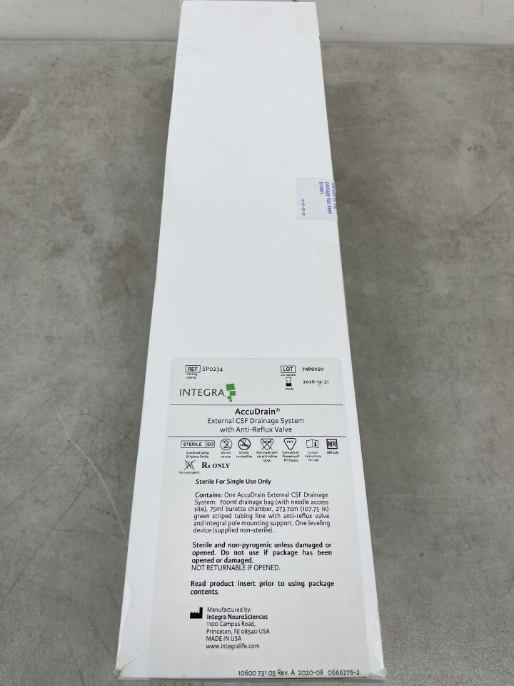 SP0234 - INTEGRA - AccuDrain External CSF Drainage System with Anti-reflux Valve, (BX/1) - ( Expiry Date: 2026-12-31 )