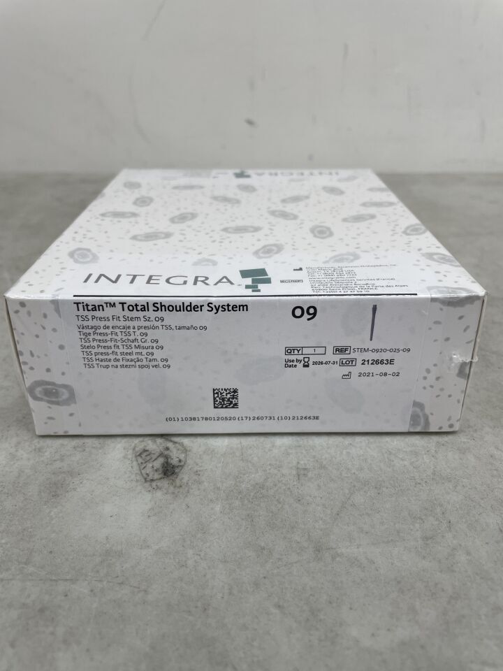 STEM-0920-025-09 - INTEGRA - Titan Modular Shoulder System Press Fit Stem, Size - 09, (BX/1) - ( Expiry Date: 2026-07-31 )