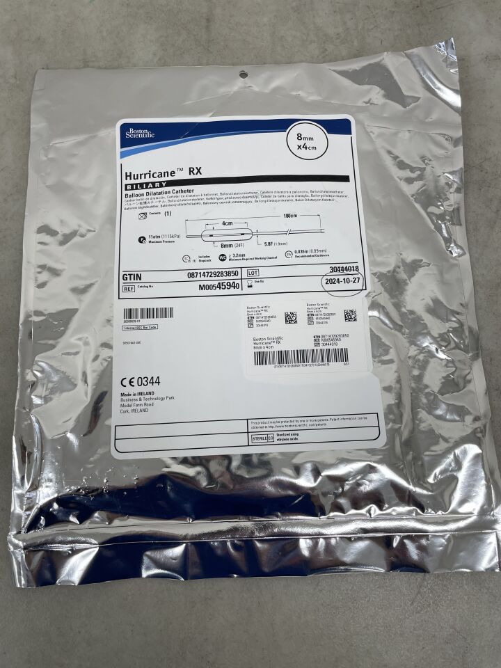 4594 - BOSTON SCIENTIFIC - Hurricane RX Balloon Dilatation Catheter - Biliary - 8mm x 4cm, () - ( Expiry Date: 2024-10-27 )