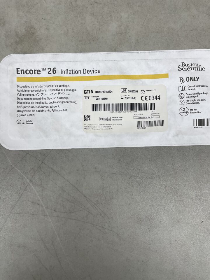 15105 - BOSTON SCIENTIFIC - encore 26 inflation device , (EA) - ( Expiry Date: 2022-10-16 )