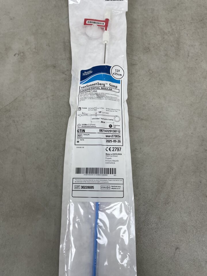 27303 - BOSTON SCIENTIFIC - VanSonnenberg Sump- Locking Pigtail Regular - 12Fr x 35cm, (EA) - ( Expiry Date: 2025-09-26 )