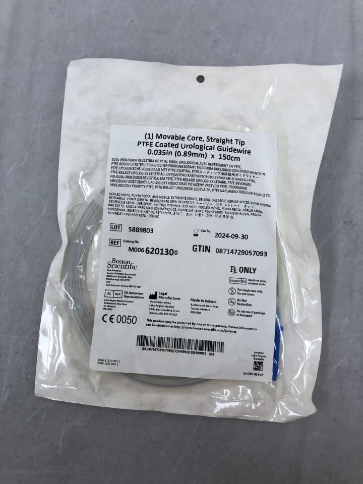 620130 - BOSTON SCIENTIFIC - ptfe coated urological guidewire, (1) movable core, straight tip, 0.035" (0.89mm) x 150cm, (EA) - ( Expiry Date: 2025-06-30 )