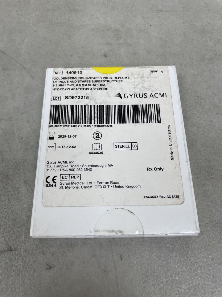 140913 - GYRUS ACMI - Goldenberg IncusStapes Length 8.2mm, (BX/1) - ( Expiry Date: 2025-12-07 )
