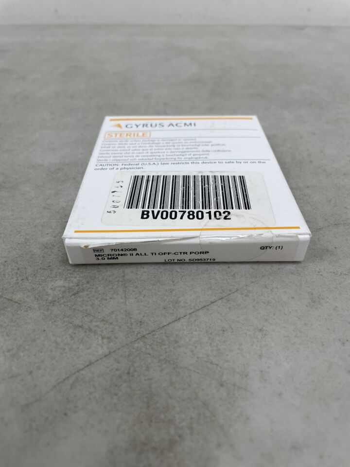 70142008 - GYRUS ACMI - Micron Monolithic PORP Off-Centered Titanium Tiltable Head, 3 mm, (BX/1) - ( Expiry Date: 2025-08-01 )