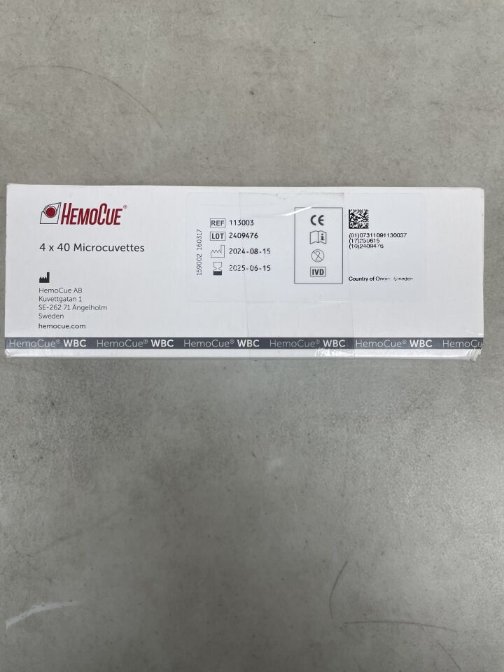 113003 - HEMOCUE - White Blood Cell Microcuvettes, (BX/160) - ( Expiry Date: 2025-06-15 )