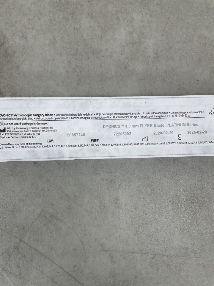 72205292 - SMITH & NEPHEW - Dyonics Platinum Flyer Blade, 4 mm Size, (EA) - ( Expiry Date: 2025-02-20 )