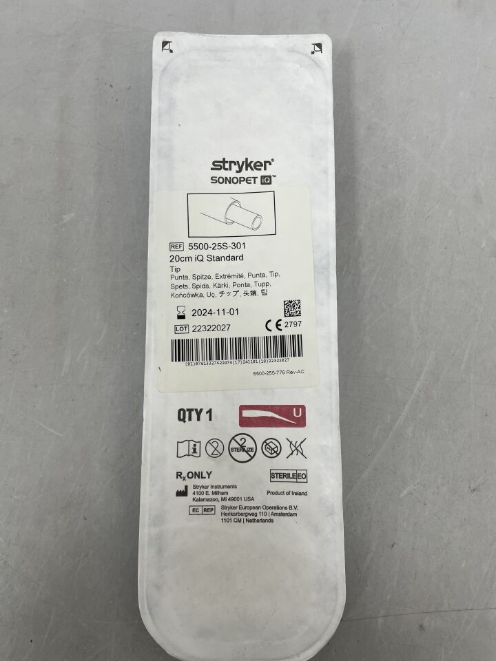 5500-25S-301 - STRYKER - Sonopet iQ Standard Soft Tissue Tips, 20 cm Length, (EA) - ( Expiry Date: 2024-11-01 )