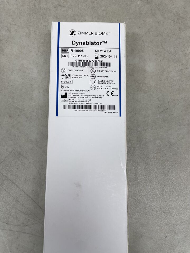 R-10005 - ZIMMER - Dynablator, (BX/4) - ( Expiry Date: 2024-04-11 )