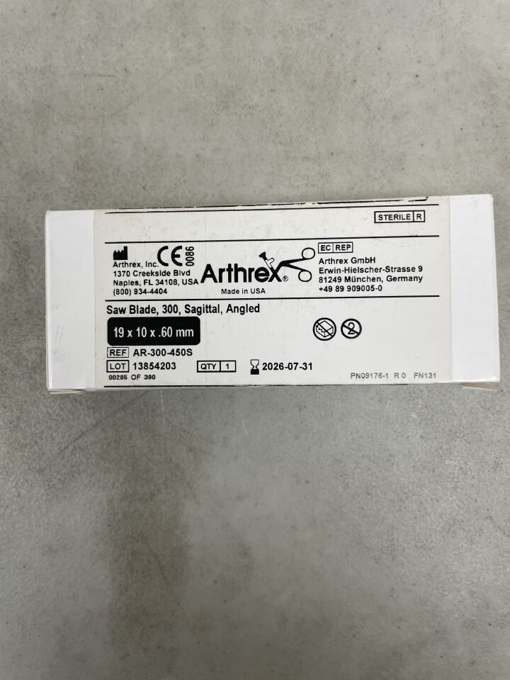 AR-300-450S - ARTHREX - Hoja de sierra sagital serie 300, 19 x 10 mm, (caja/1) - (Fecha de caducidad: 31/07/2026)