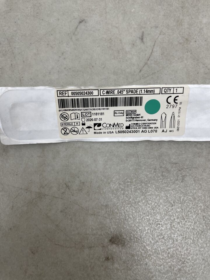 505024300 - CONMED - C-Wire Pak Double-Ended Orthopedic Wire, 0.045 in. Size, 5 in. Length, () - ( Expiry Date: 2026-07-31 )