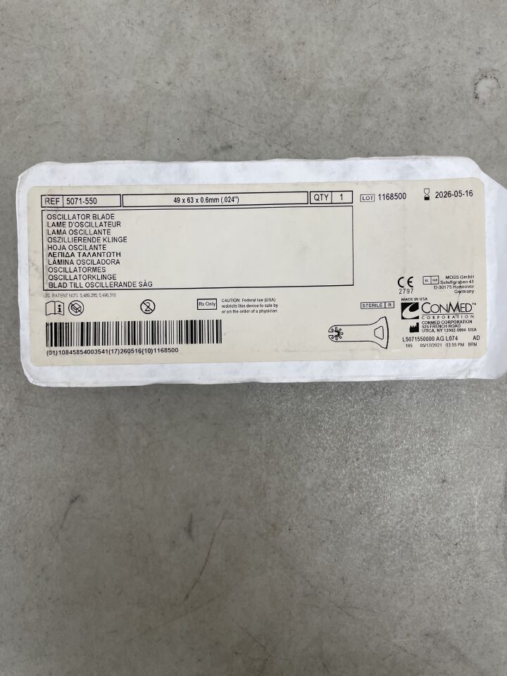 5071-550 - CONMED - Oscillator Blade  49 x 63x .6mm, (EA) - ( Expiry Date: 2026-05-16 )