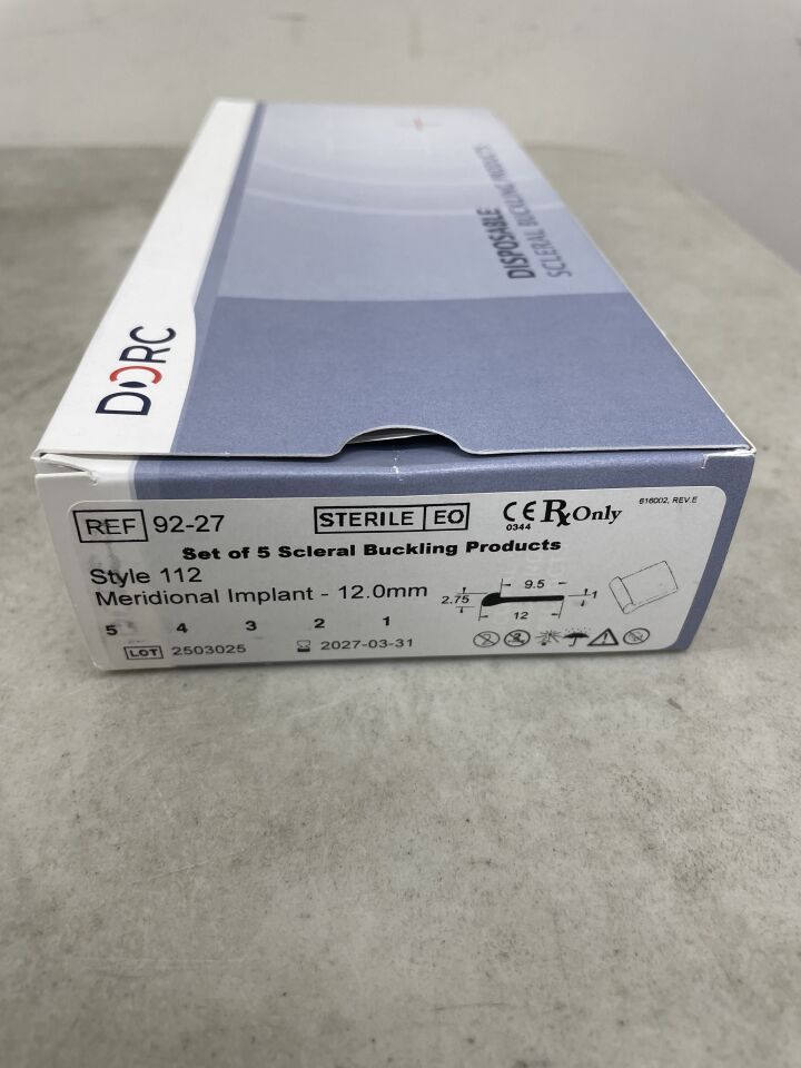 92-27 - DORC - 鞏膜扣帶產品：112 型，子午線植入物 – 12.0 毫米，（BX/5）-（有效期至：2027-03-31）