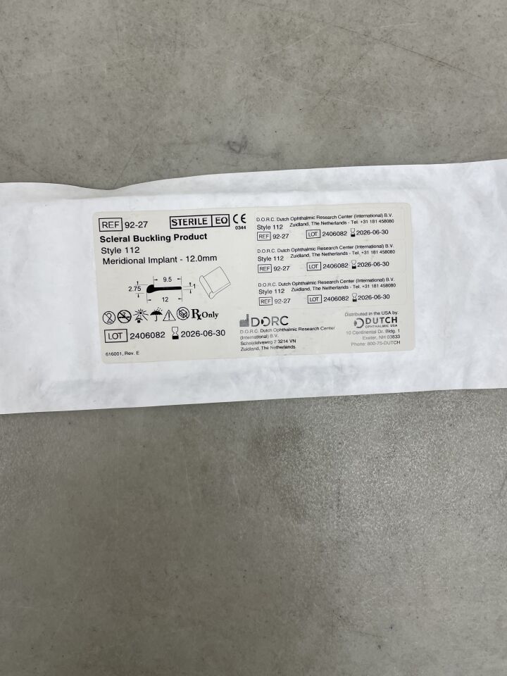 92-27 - DORC - 鞏膜扣帶產品：112 型，子午線植入物 – 12.0 毫米，（EA）-（有效期至：2026-06-30）