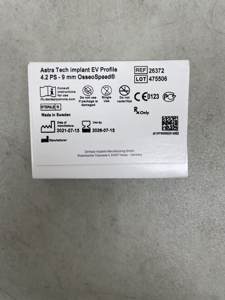 26372 - DENTSPLY - Astra Tech Implant EV Profile 4.2 PS - 9 mm OsseoSpeed，（BX/1）-（效期至：2026-07-15）
