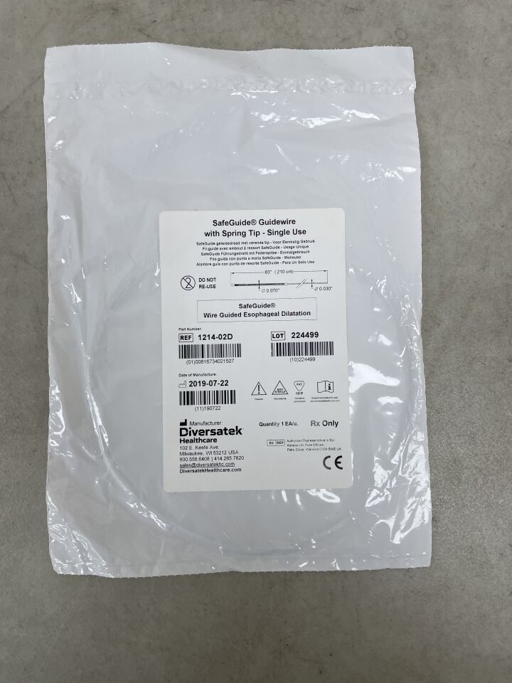 1214-02D - DIVERSATEK - SafeGuide Guidewire W/Spring Tip 83in. x 0.030in., (EA) - ( Expiry Date: 2099-12-31 )