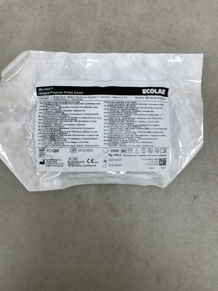 PC1289 - ECOLAB - Microtek General Purpose Probe Cover Kit w/Gel 13cm x 122cm, (EA) - ( Expiry Date: 2027-04-07 )