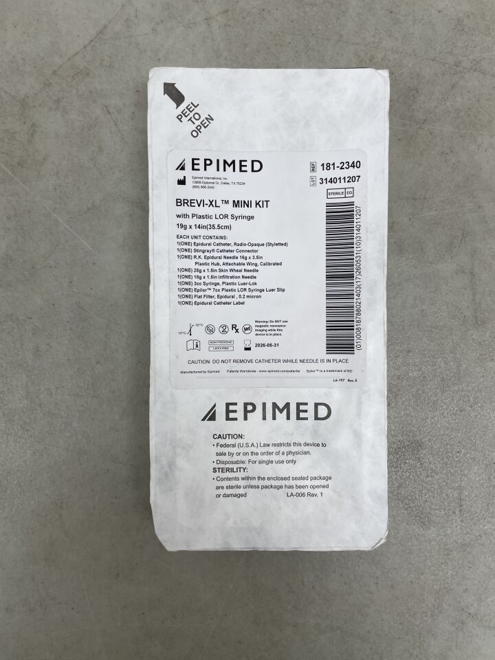 181-2340 - EPIMED - Brevi-XL 19 g x 14" / RK™ 16 TW x 3,5" con LOR de plástico, (unidad) - (Fecha de caducidad: 31/05/2026)